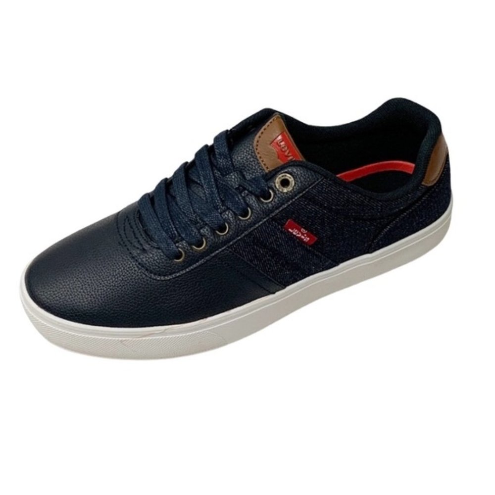 NEW Levi's Miles Navy/Tan Tumbled Denim Men's Low topLace Up Fashion Sneakers